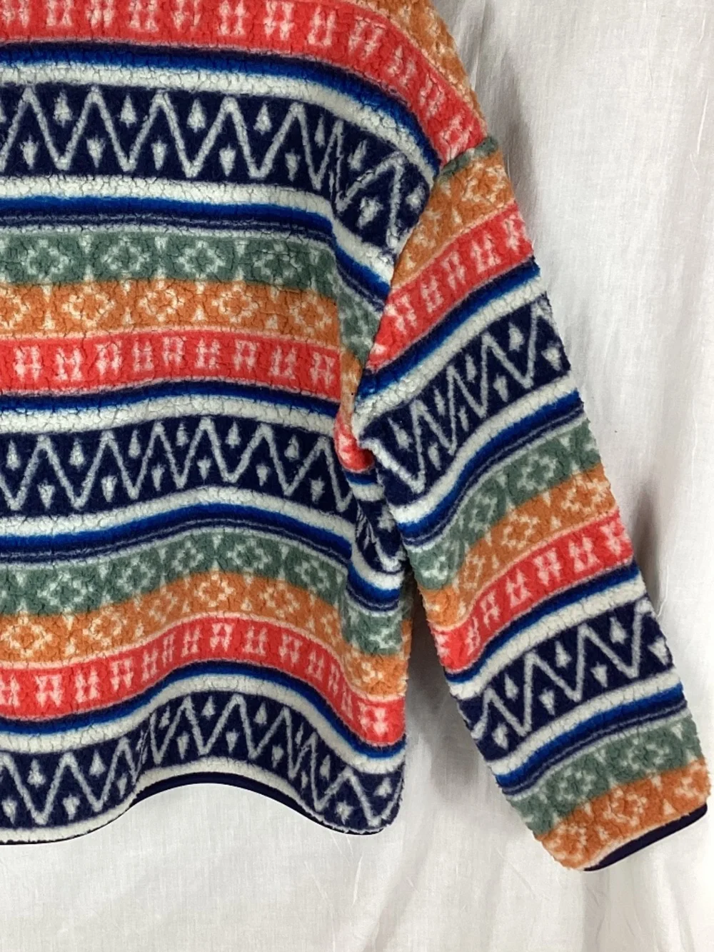 Old Navy Childrens Fleece Zip Front Jacket Size L 10-12 Multicolored Pattern